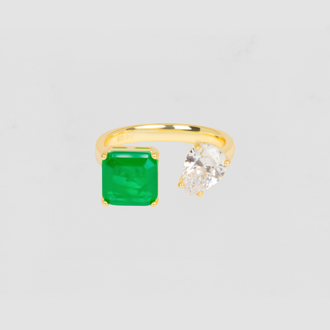 The Avery Emerald Split Ring | Gold