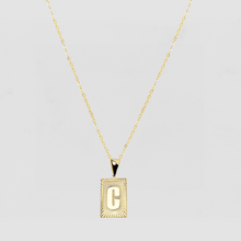 The Block Embossed Initial Pendant Necklace | Gold Vermeil