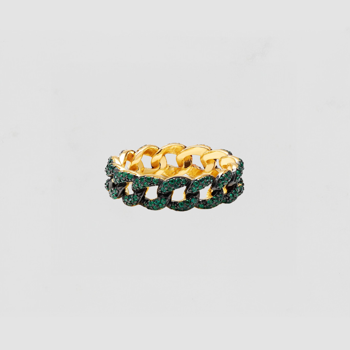 The Emerald Cuban Link Ring | Gold