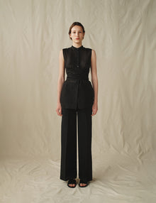 Womens | The Sheer Sash Top | Black