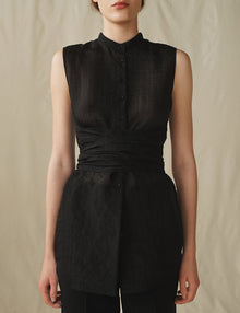 Womens | The Sheer Sash Top | Black