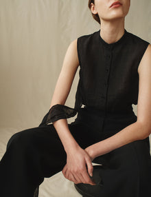 Womens | The Sheer Sash Top | Black