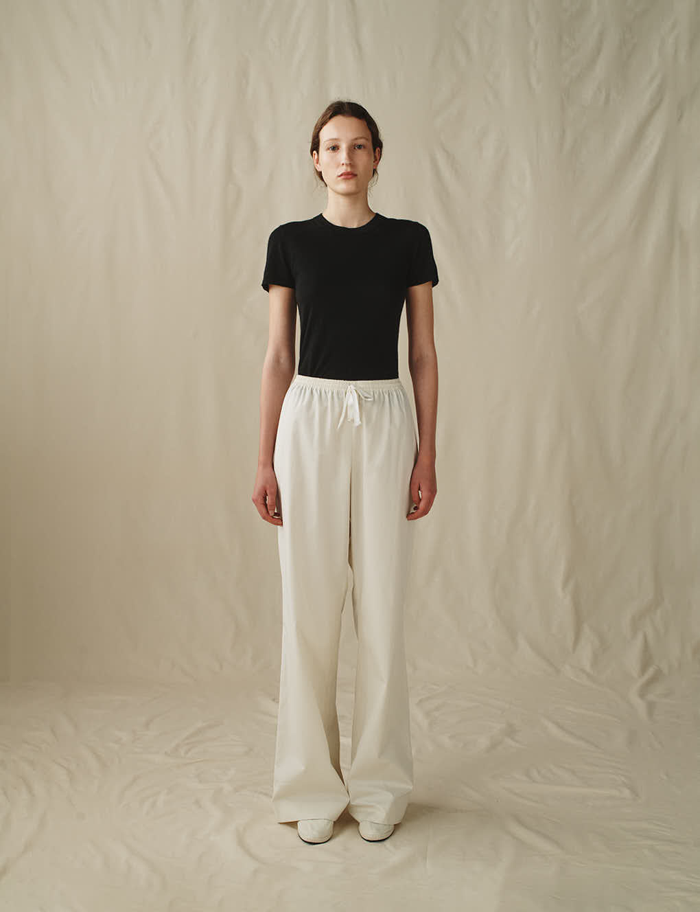 Womens | The Slouch Pants in Cotton Poplin | Cream
