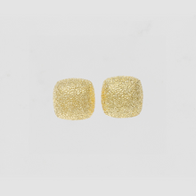 The Textured Square Heirloom Earring Studs | Gold