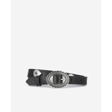 Thin Leather Belt With Rivets | Women | Black