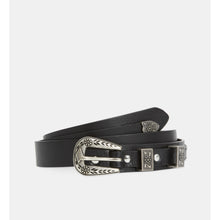 Thin Smooth Leather Belt | Women | Black