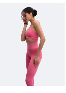 Thin Straps Seamless Sports Bra | Pink