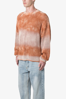 Tie Dye Open Knit Sweater | Orange