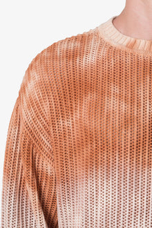 Tie Dye Open Knit Sweater | Orange