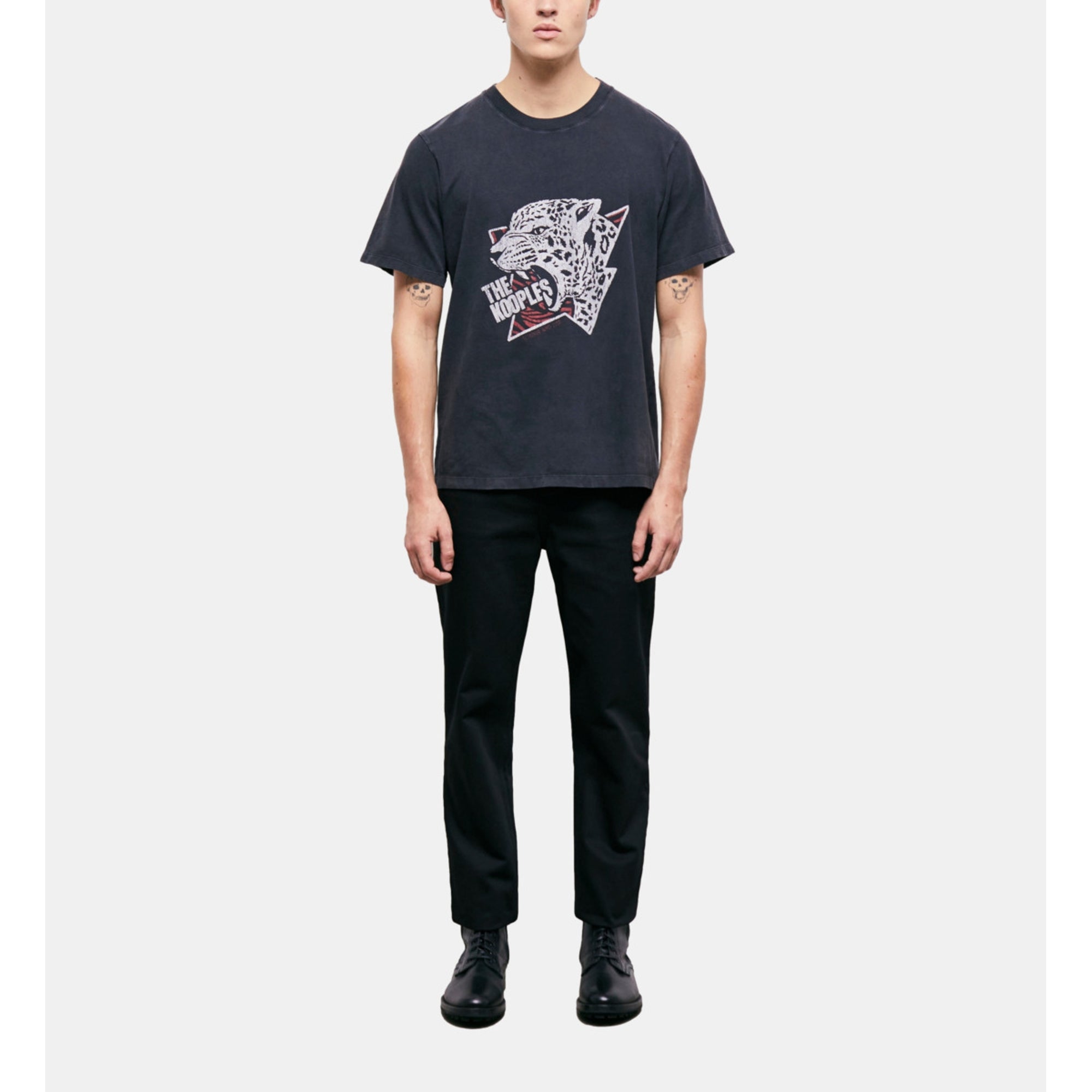 Tiger Screen Print T-Shirt | Men | Black Washed