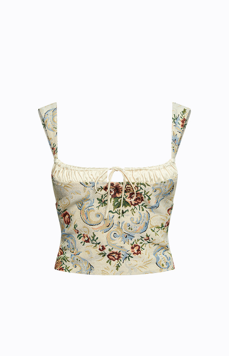 Till Forever Tapestry Top | Beige
