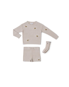 Toddler | Cozychic Ultra Lite Bee Set | Stone