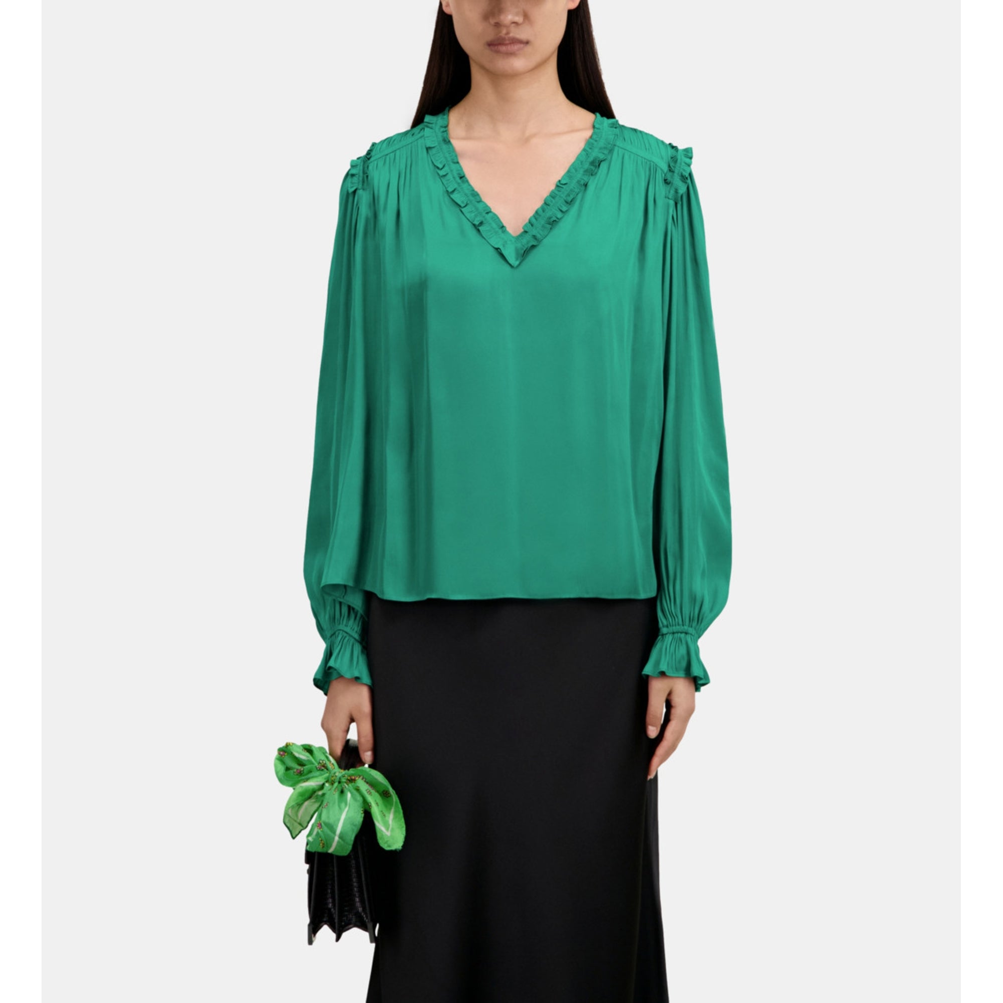 Top With Shirring | Women | Green