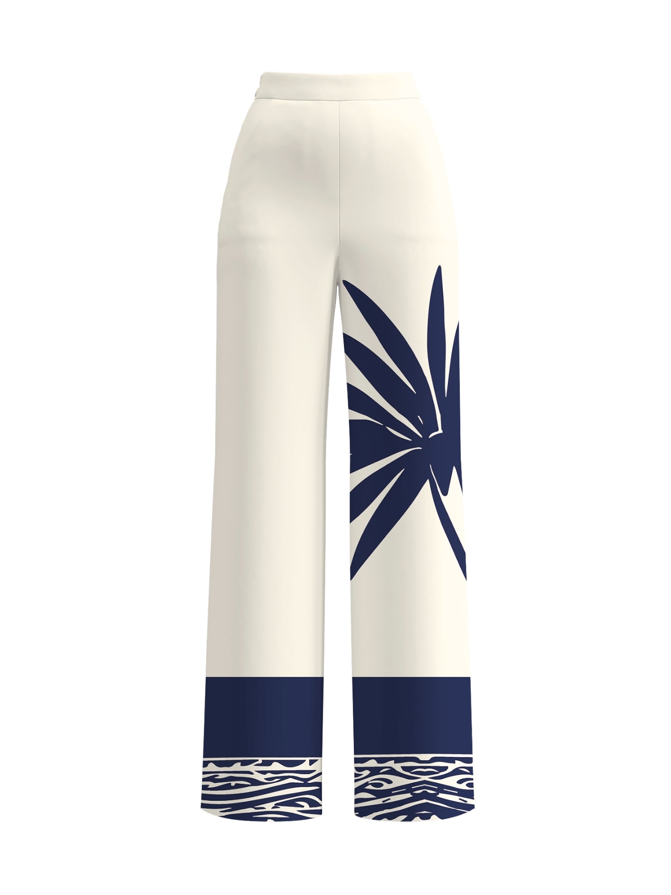 Printed Linen Tova Pants | Baya Navy