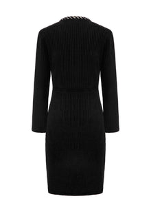 Trimmed Knit Dress | Black
