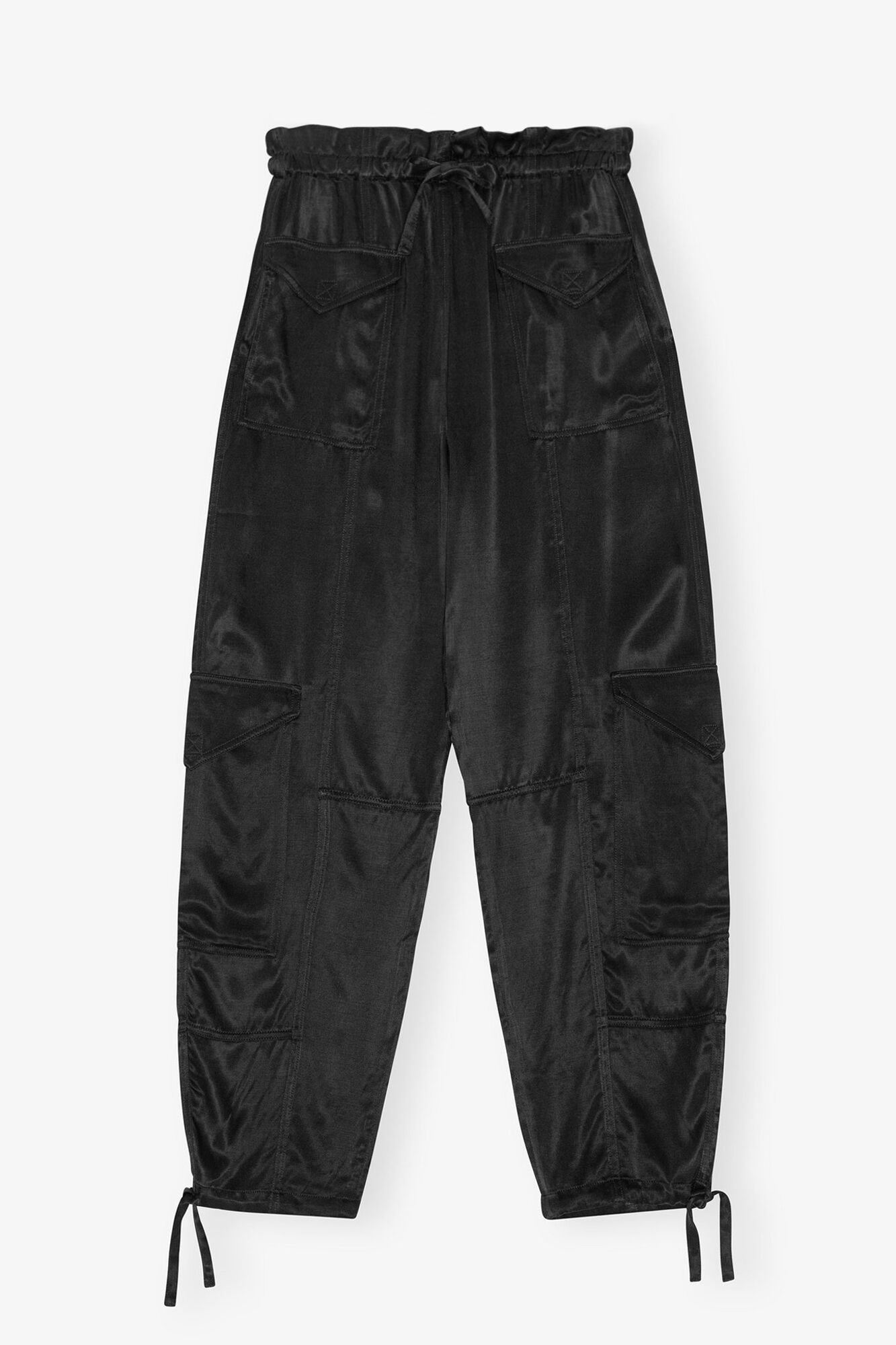 Trousers in Washed Satin | Black