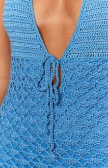Tulip Crochet Mini Dress | Blue