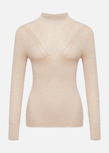 Turtleneck Cashmere Sweater | Beige