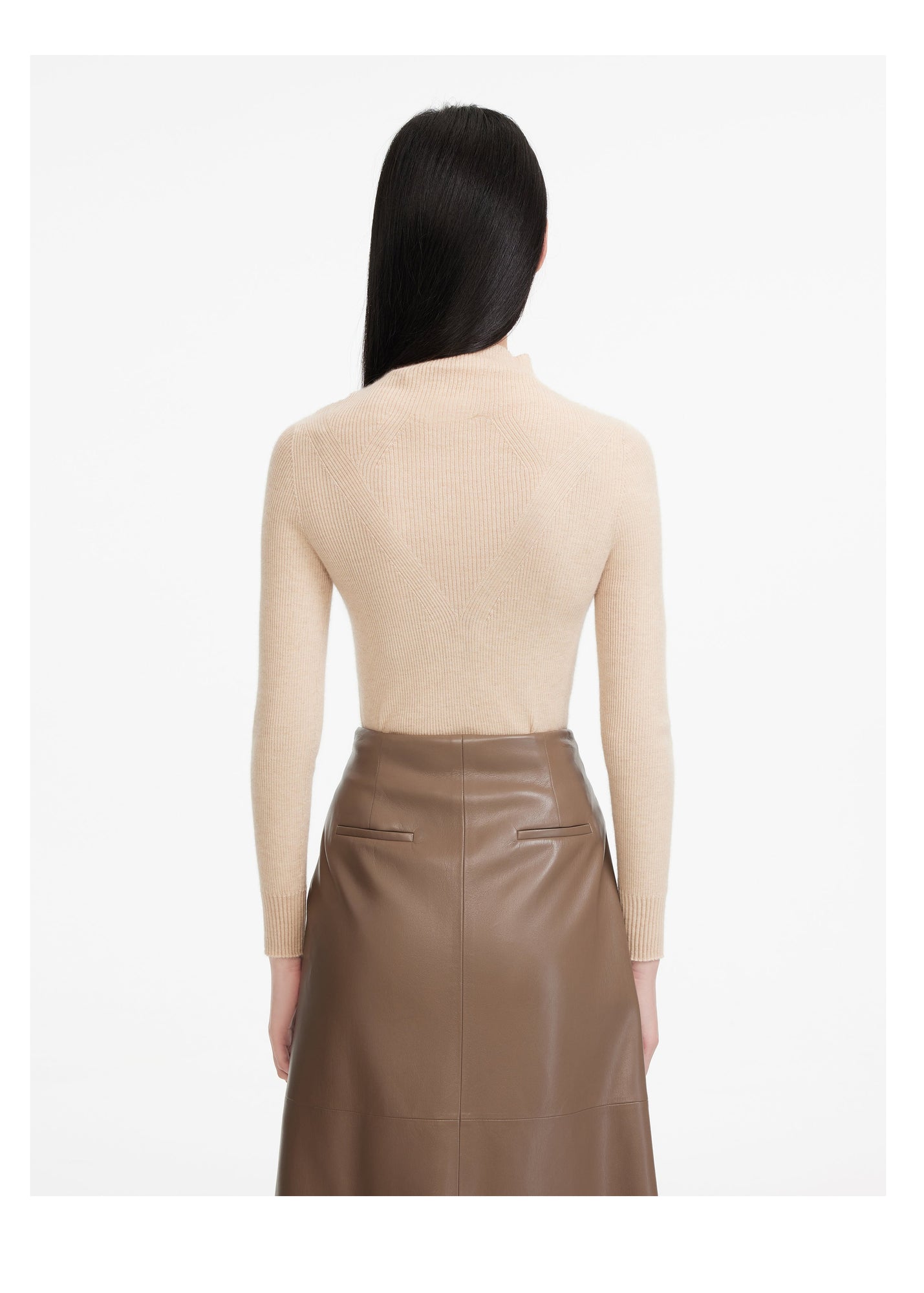 Turtleneck Cashmere Sweater | Beige