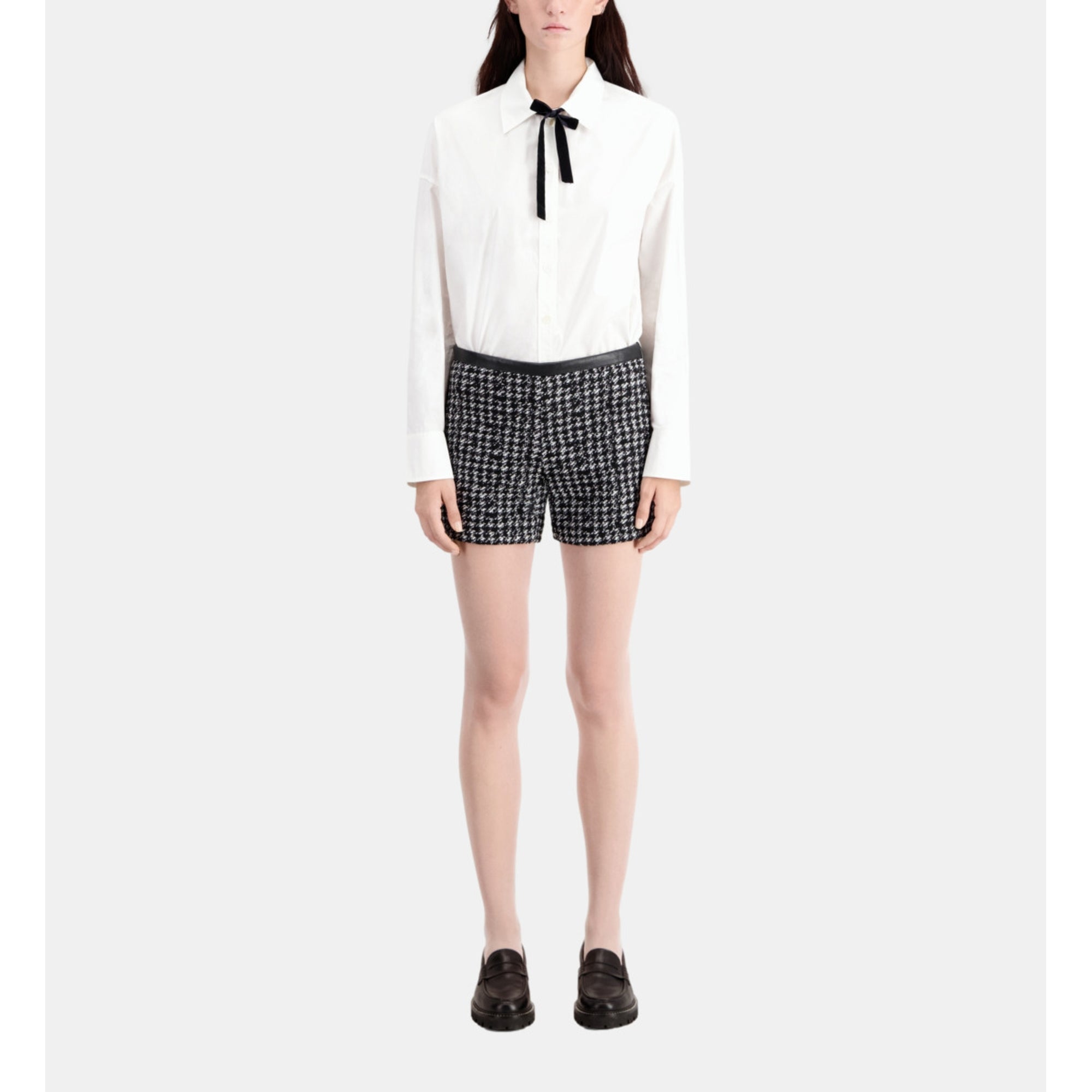 Tweed Shorts | Women | Black x White