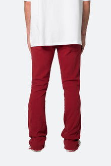 Twill Slim Stacked Pants | Burgundy