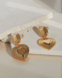 Two-Tone Heart Earrings | Gold/Silver