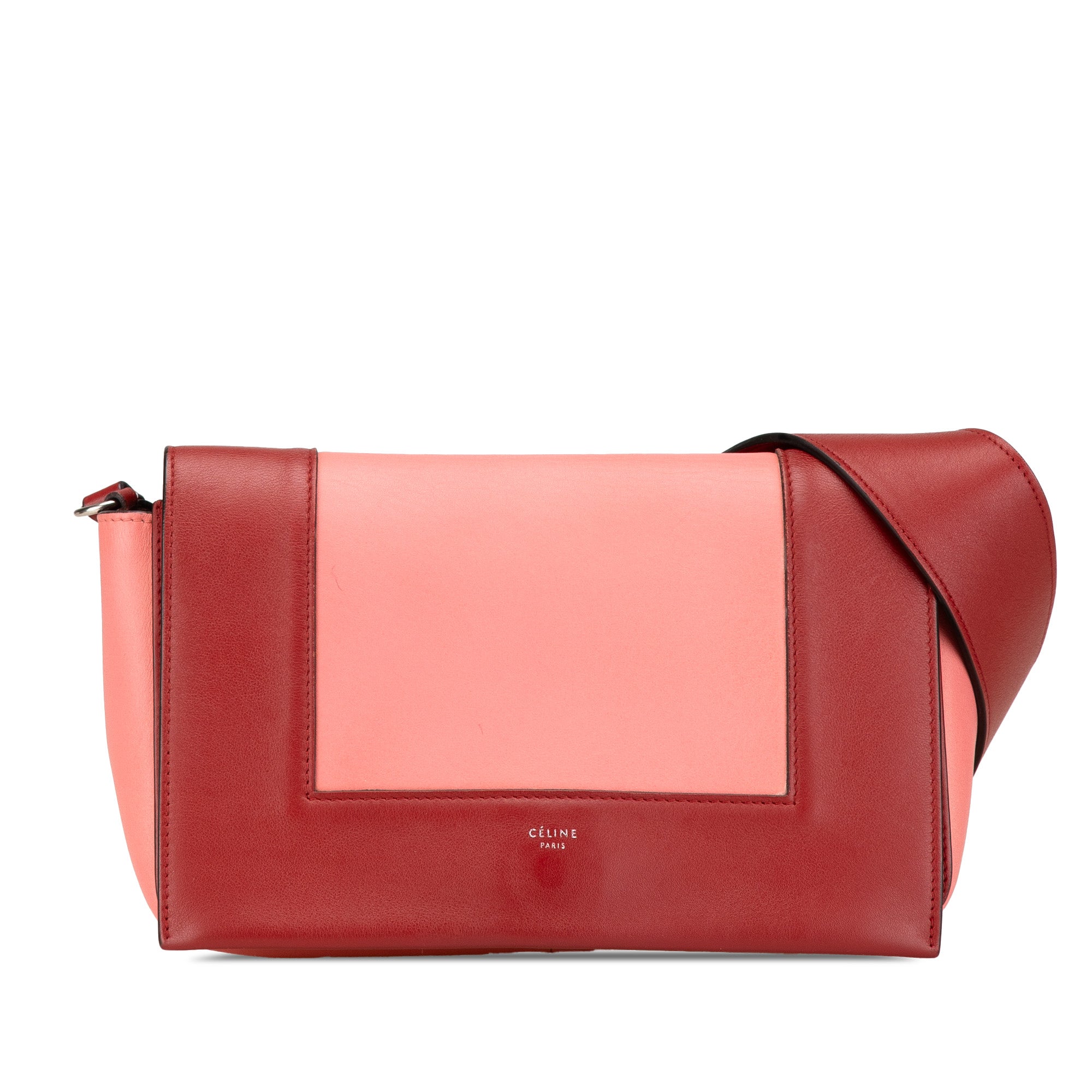Celine | Pre-Owned Leather Frame Shoulder Bag | Pink/Salmon/Red