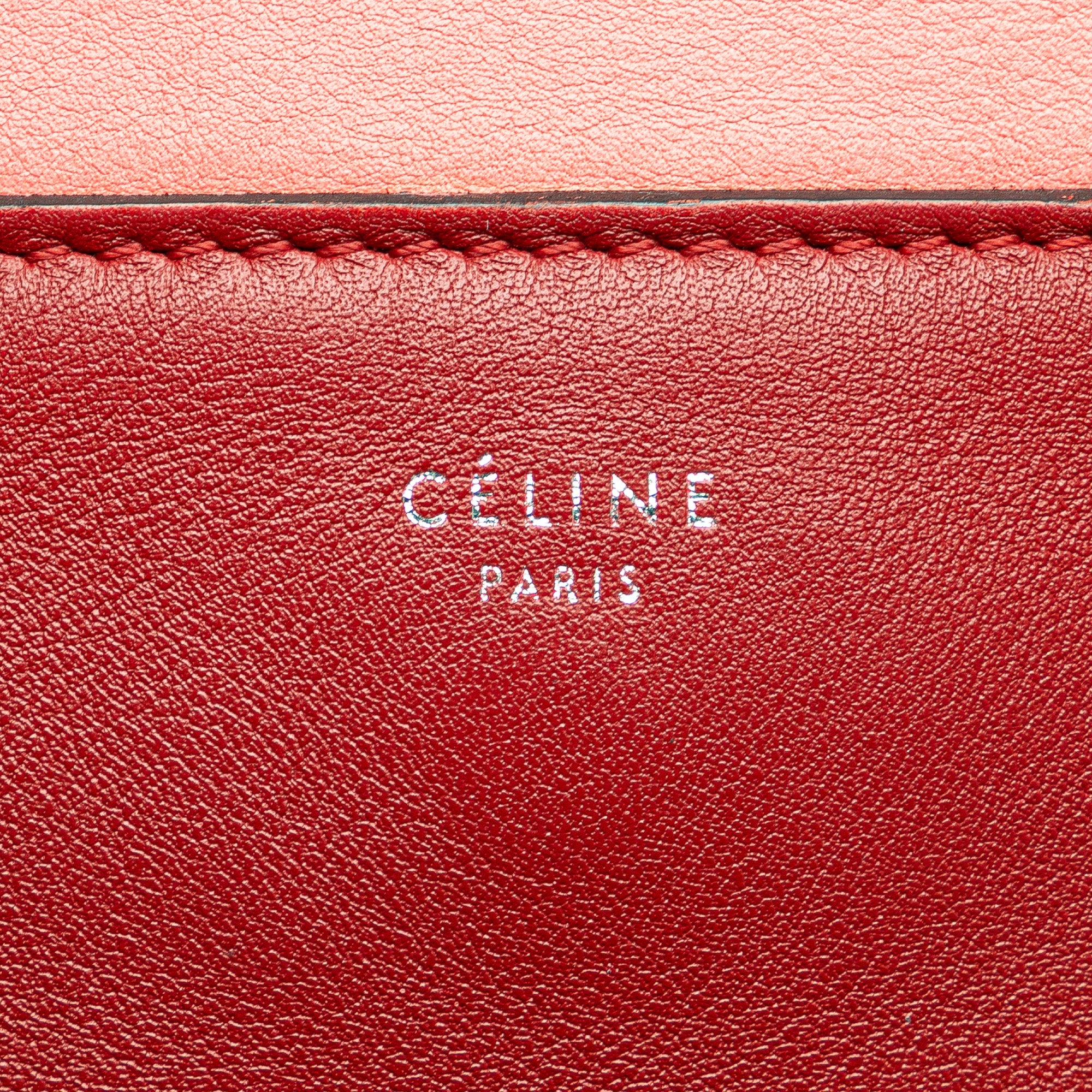 Celine | Pre-Owned Leather Frame Shoulder Bag | Pink/Salmon/Red