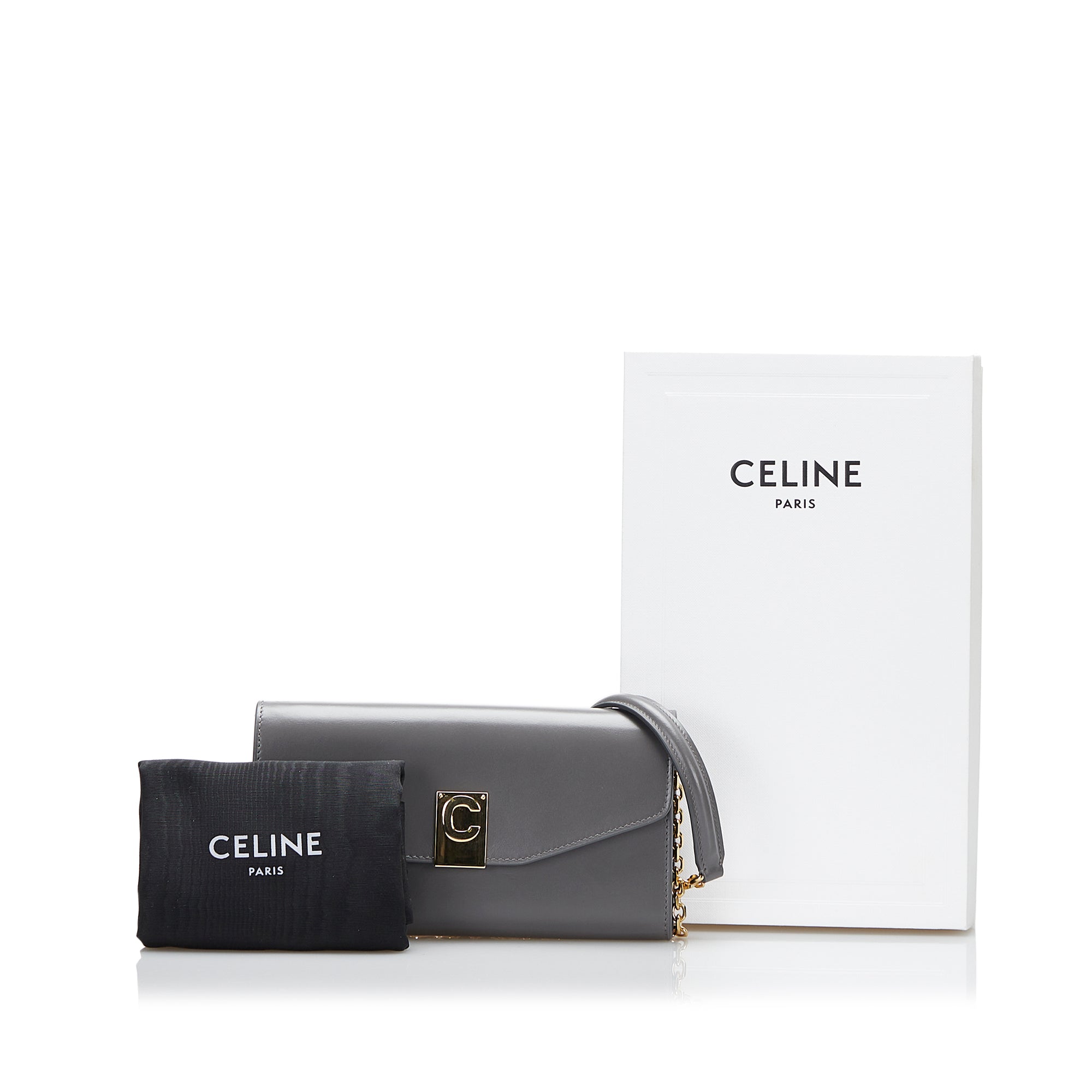 Céline Pre-Owned C Bag Wallet On Chain | Women | Gray x Dark Gray