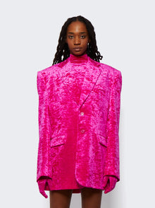 Women | VETEMENTS | Boxy Single Breasted Velvet Tailored Jacket | Pink