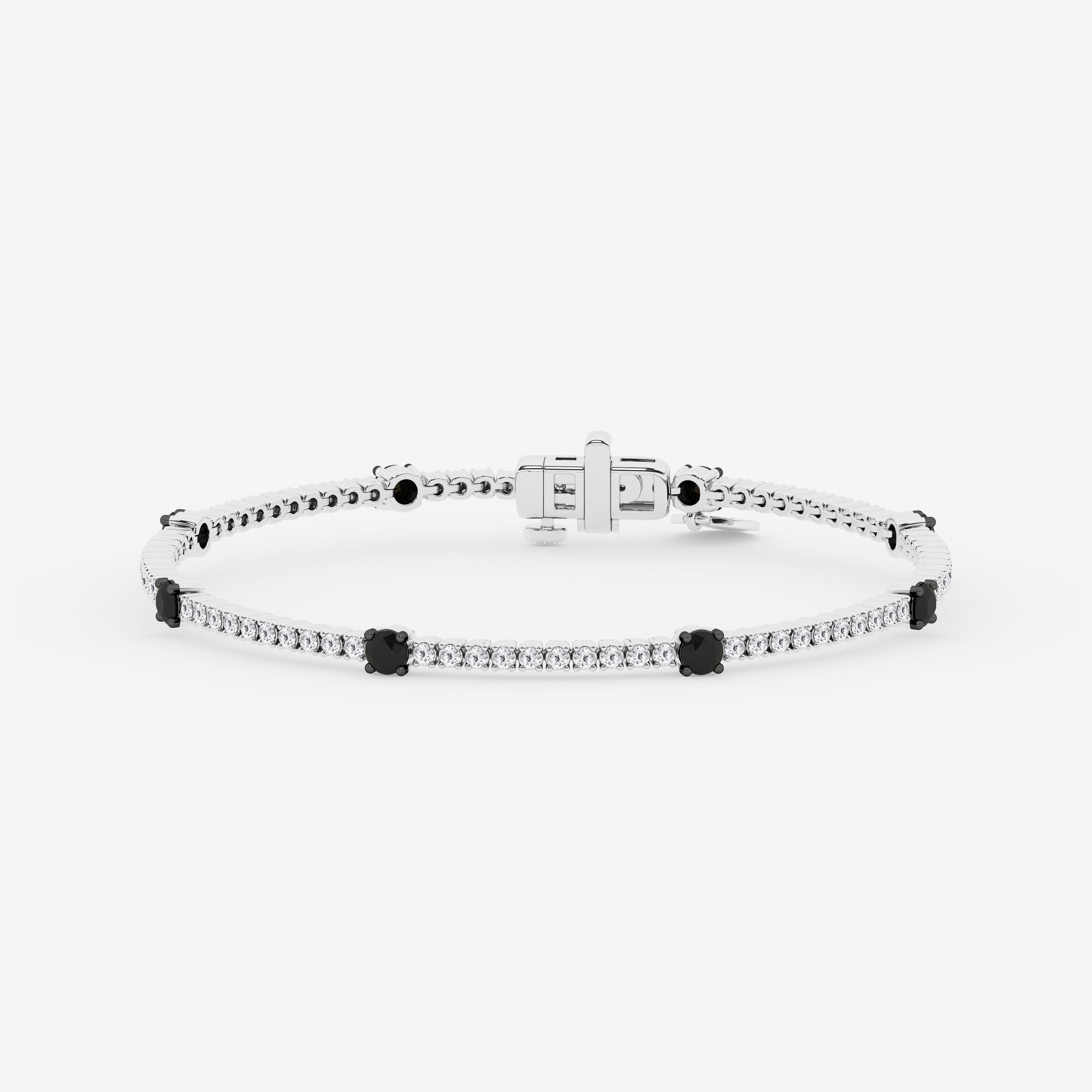 2.15 CT Round Lab-Grown Diamond | Station Bracelet | 925 Sterling Silver | G Color | SI Clarity