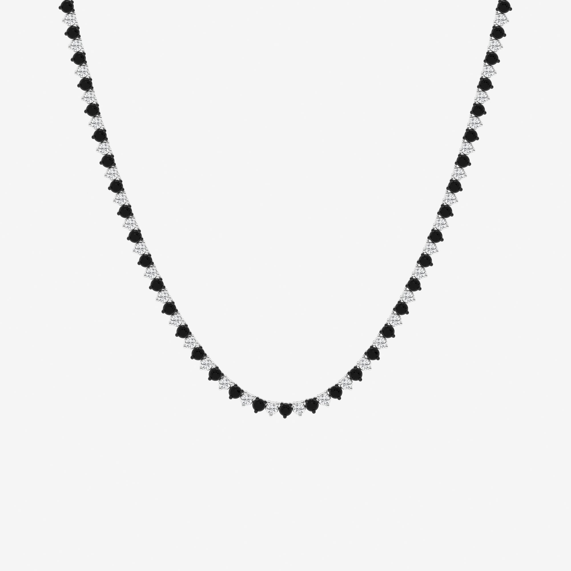 7.50 CT Round Lab-Grown Diamond | Tennis Necklace | 925 Sterling Silver | G Color | SI Clarity