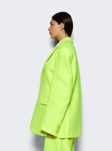 Women | VETEMENTS | Fleece Tailored Blazer Jacket | Flurorescent Yellow