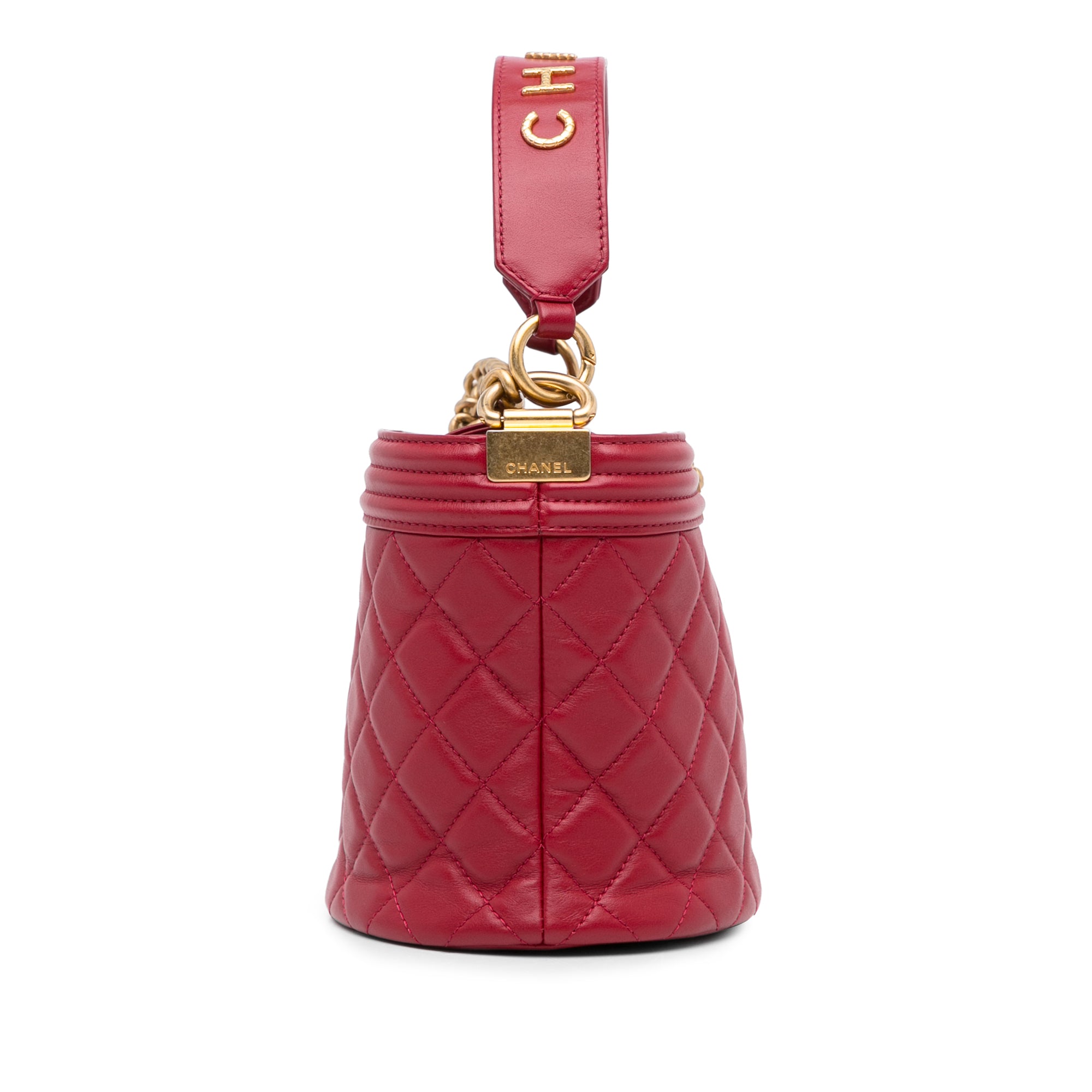 Chanel | Pre-Owned Calfskin Boy Bucket Bag | Red