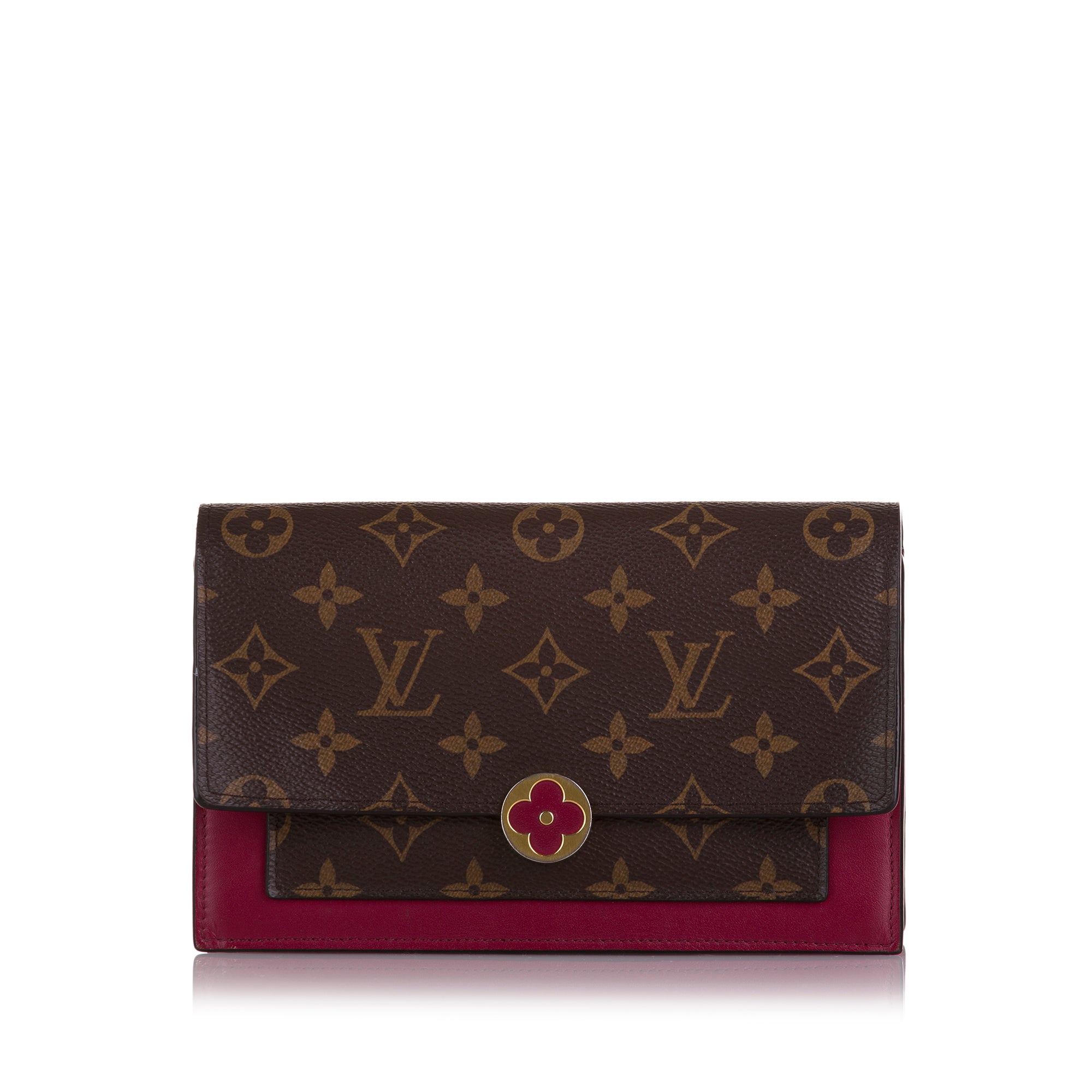 Louis Vuitton Pre-Owned Monogram Flore Wallet On Chain | Women | Brown