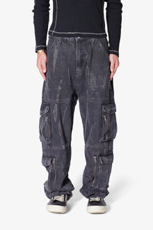 Ultra Baggy Asphalt Cargo Denim | Washed Black