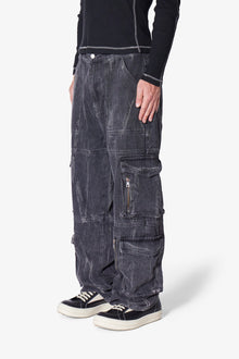 Ultra Baggy Asphalt Cargo Denim | Washed Black
