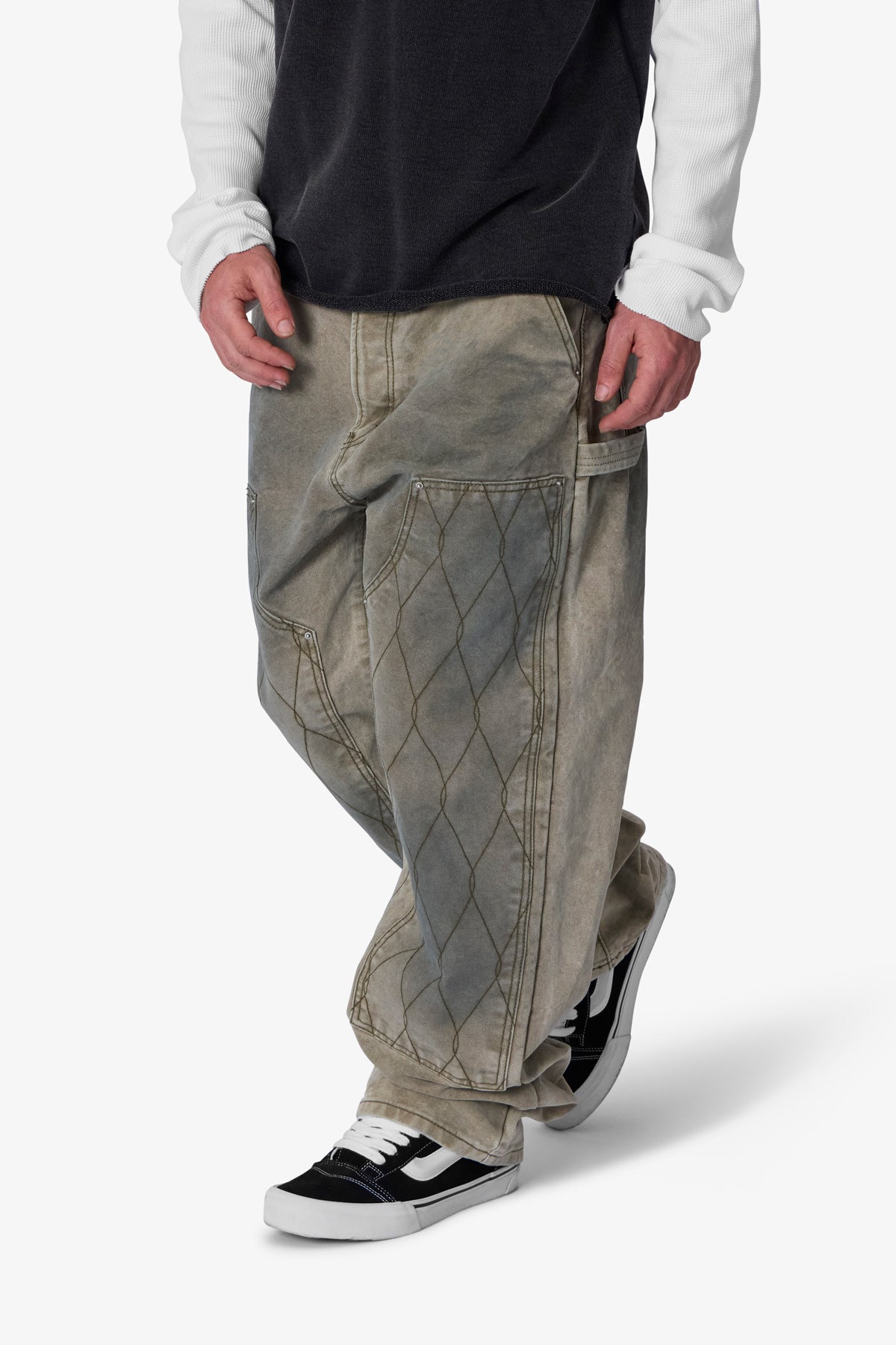 Ultra Baggy Chainlink Double Knee Pants | Khaki