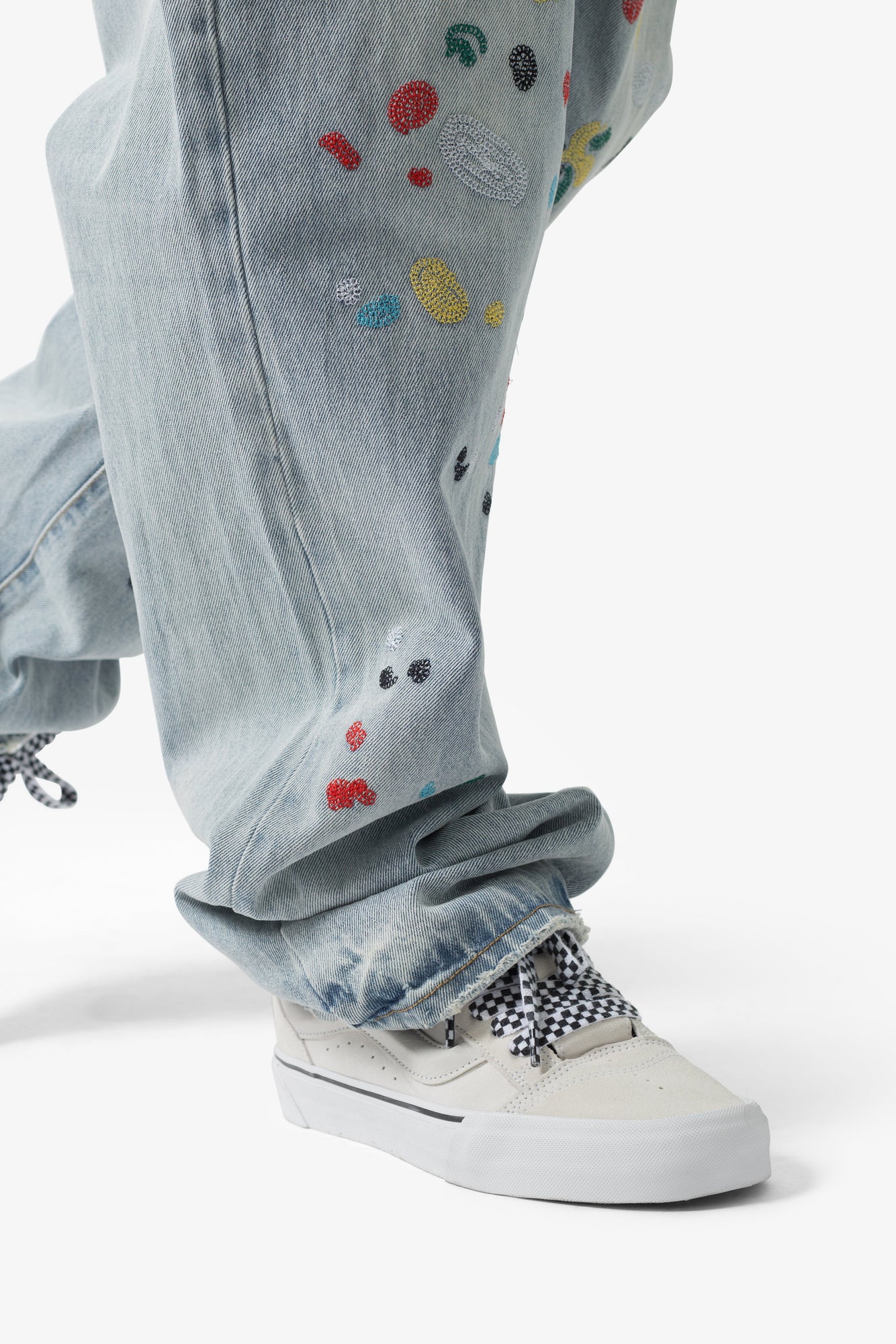 Ultra Baggy Chainstitch Denim | Light Blue