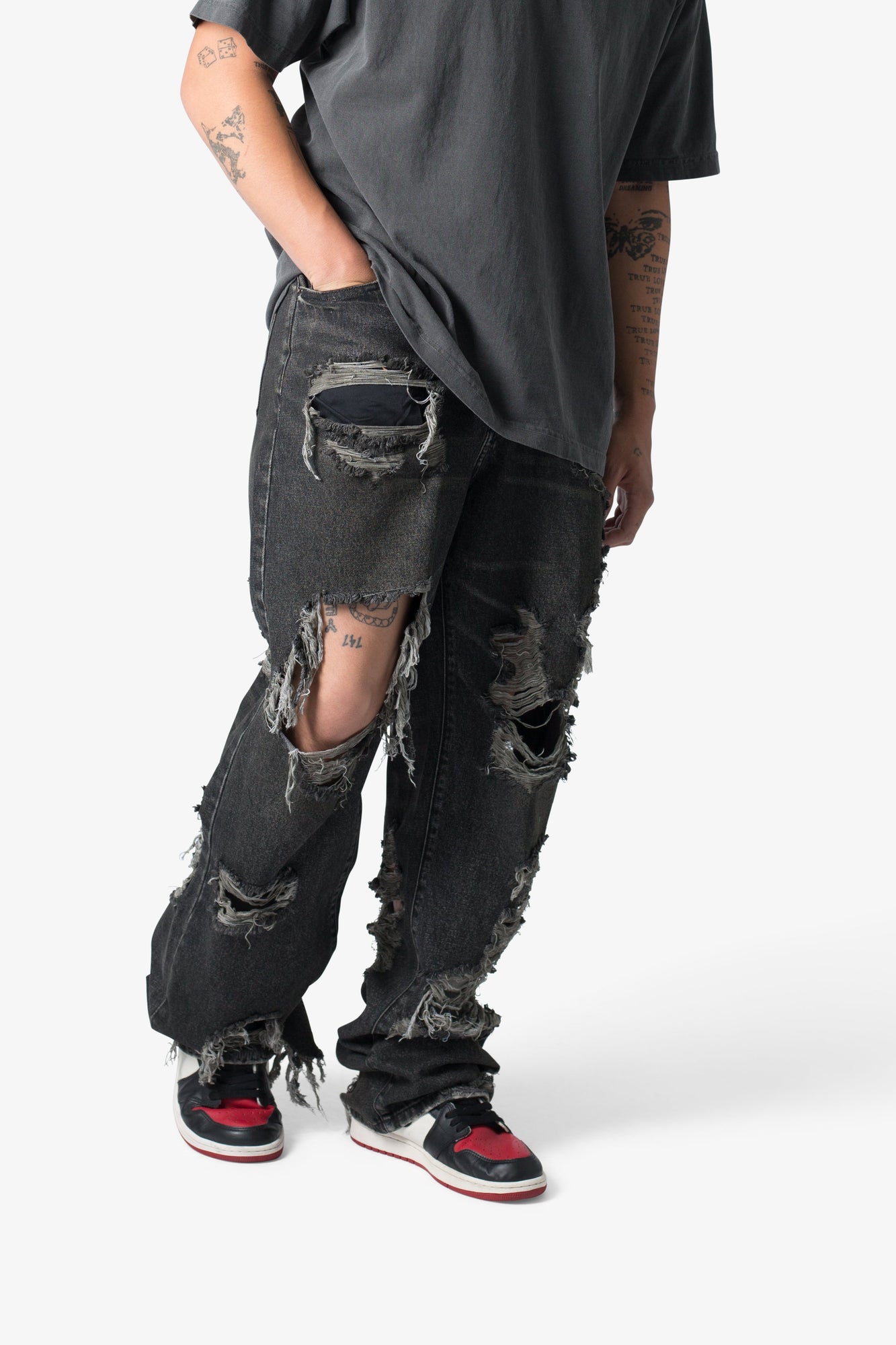 Ultra Baggy Decimated Denim | Black
