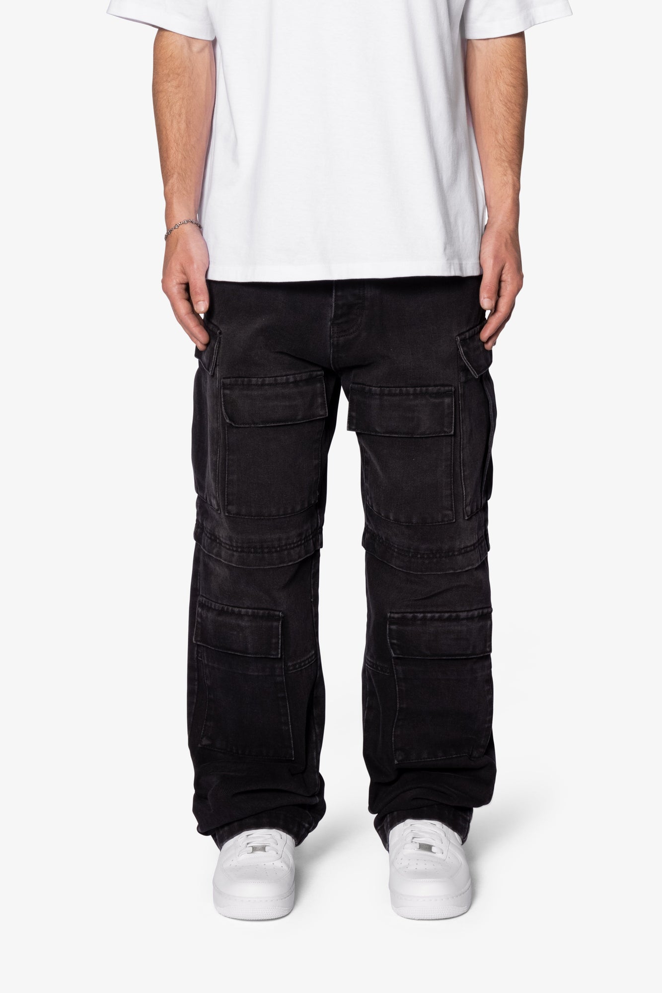 Ultra Baggy Dirty Rain Cargo Denim | Black