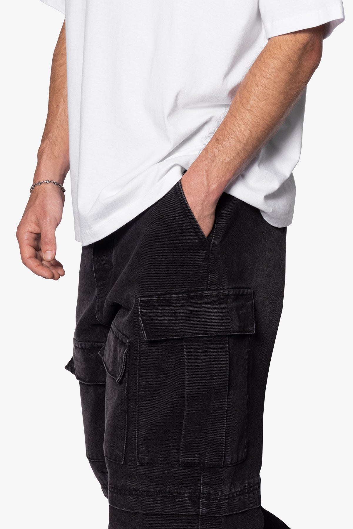 Ultra Baggy Dirty Rain Cargo Denim | Black