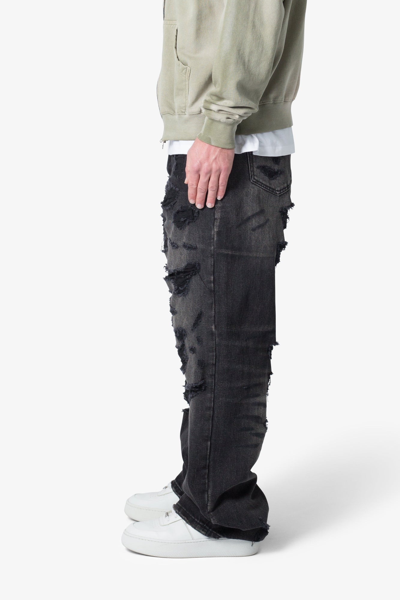 Ultra Baggy Distressed Denim | Vintage Black