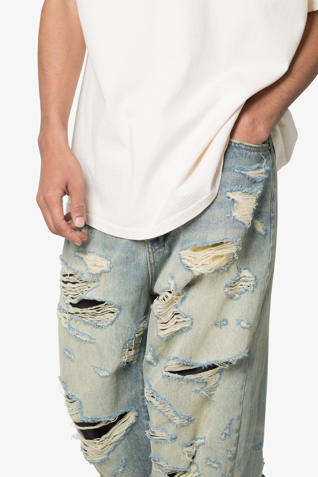 Ultra Baggy Distressed Denim | Vintage Blue