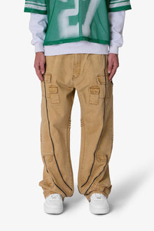 Ultra Baggy Grid Lock Denim | Brown