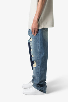 Ultra Baggy One Knee Thrashed Denim | Blue