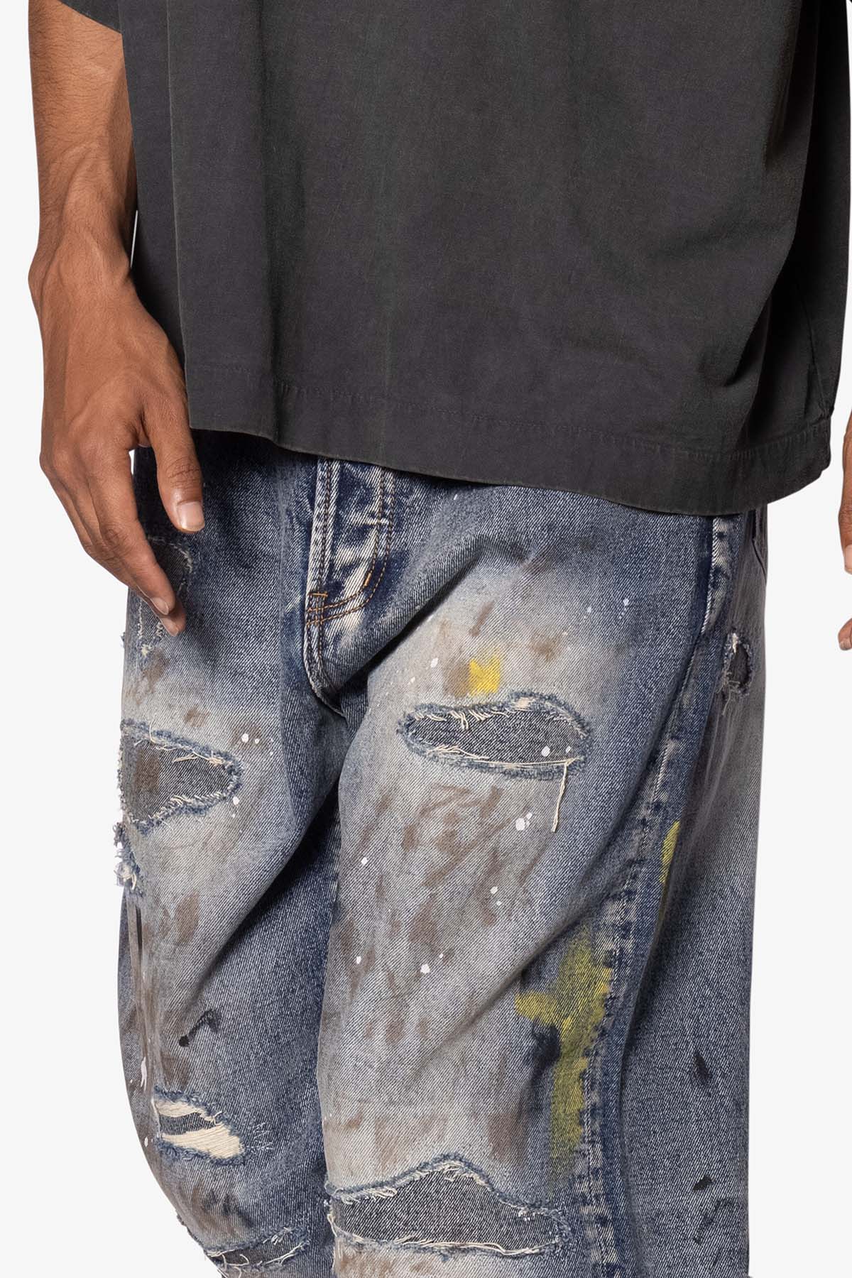 Ultra Baggy Overly Washed Denim | Blue