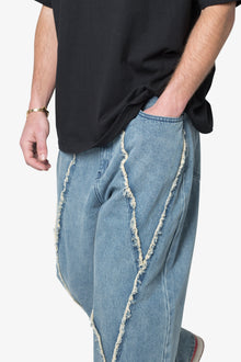 Ultra Baggy Raw Seamed Denim | Blue