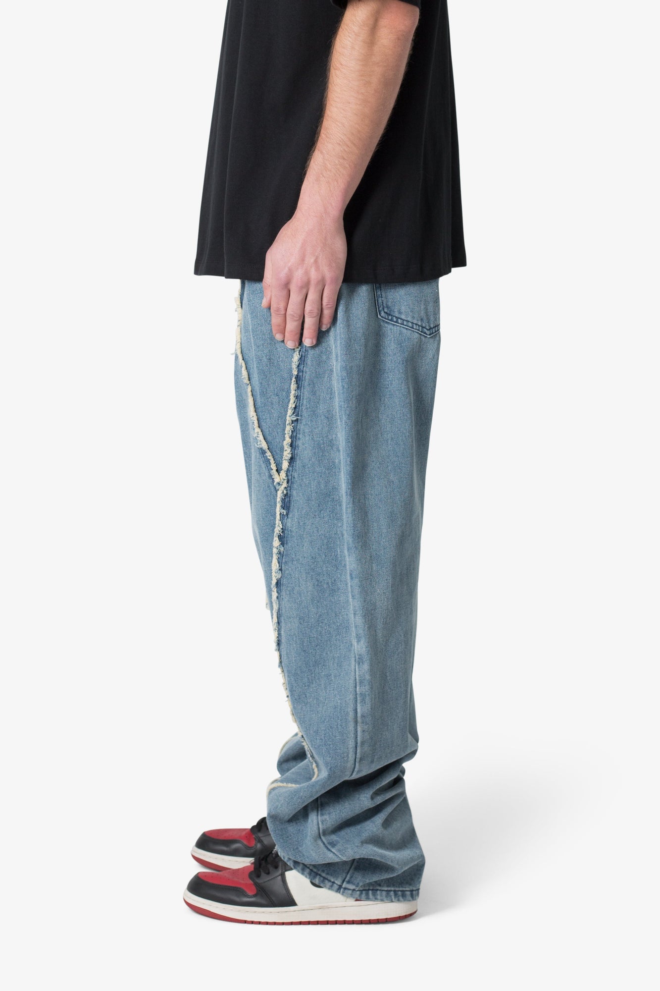 Ultra Baggy Raw Seamed Denim | Blue