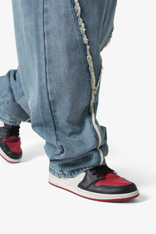 Ultra Baggy Raw Seamed Denim | Blue